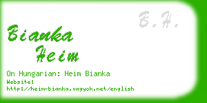 bianka heim business card